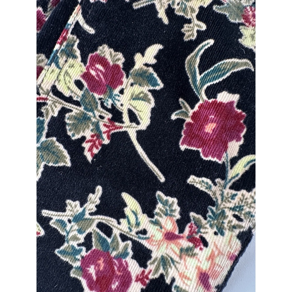 Free People Size‎ 27 Corduroy Black Floral Pants Jeans Slim Straight - Picture 16 of 16